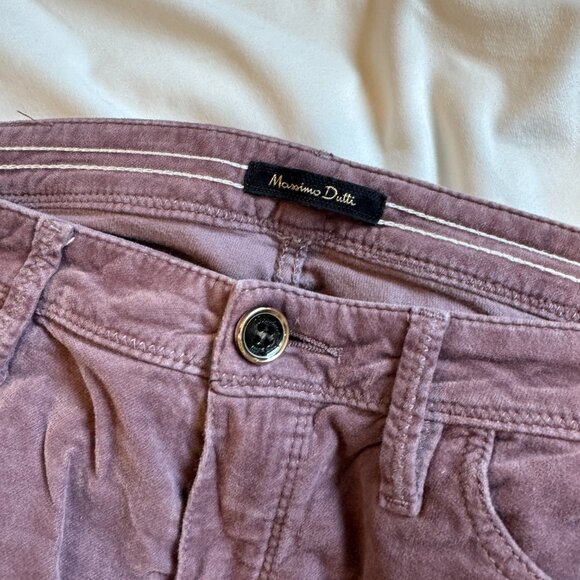 Massimo Dutti Slim Fit Corduroy Pants – Plum – Size 4 (USA) - Picture 2 of 5